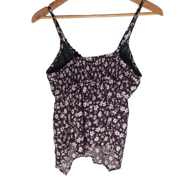 Womens Babydoll Cami Top Size Large Cottagecore Y2K Ditsy Floral Retro - Picture 7 of 9